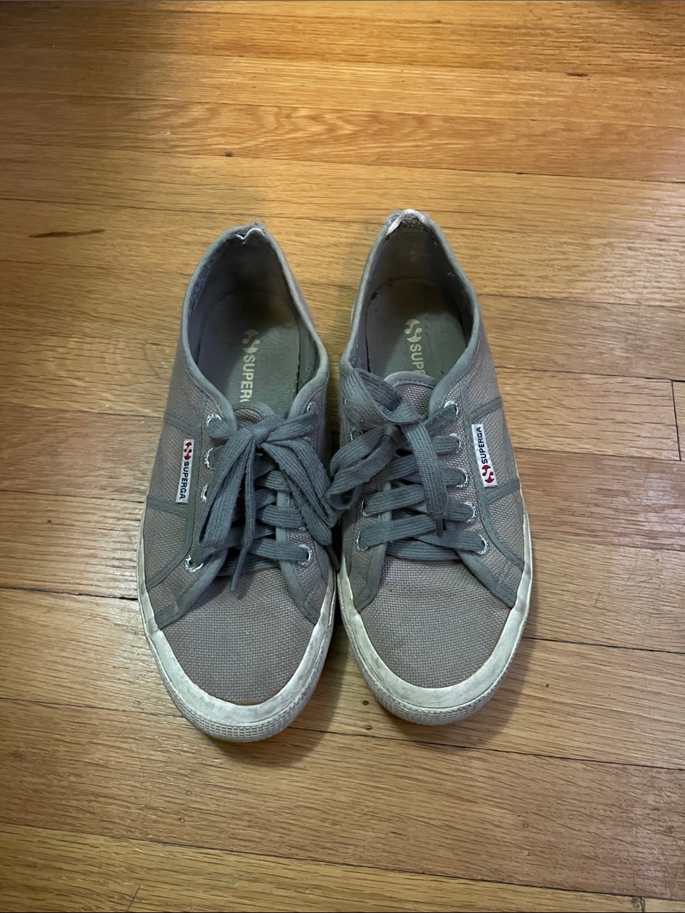 Superga Men's Gray Canvas Low-Top Sneakers with Lace-Up Closure